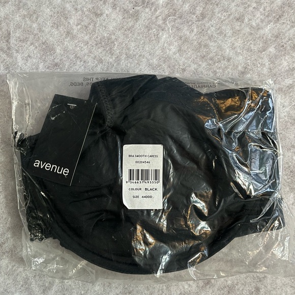 AVENUE BODY Smooth Caress Bra Full Coverage Support Solid Black 44DDD - Picture 4 of 4